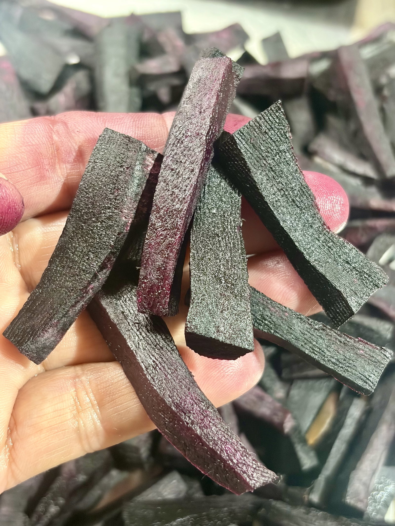 Step 2.2: Wash and peel the black carrots and cut them into 2-inch batons