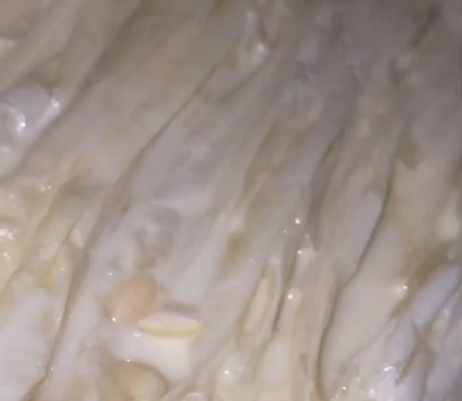 Step 1.1: Pour the mixture over the filo pastry