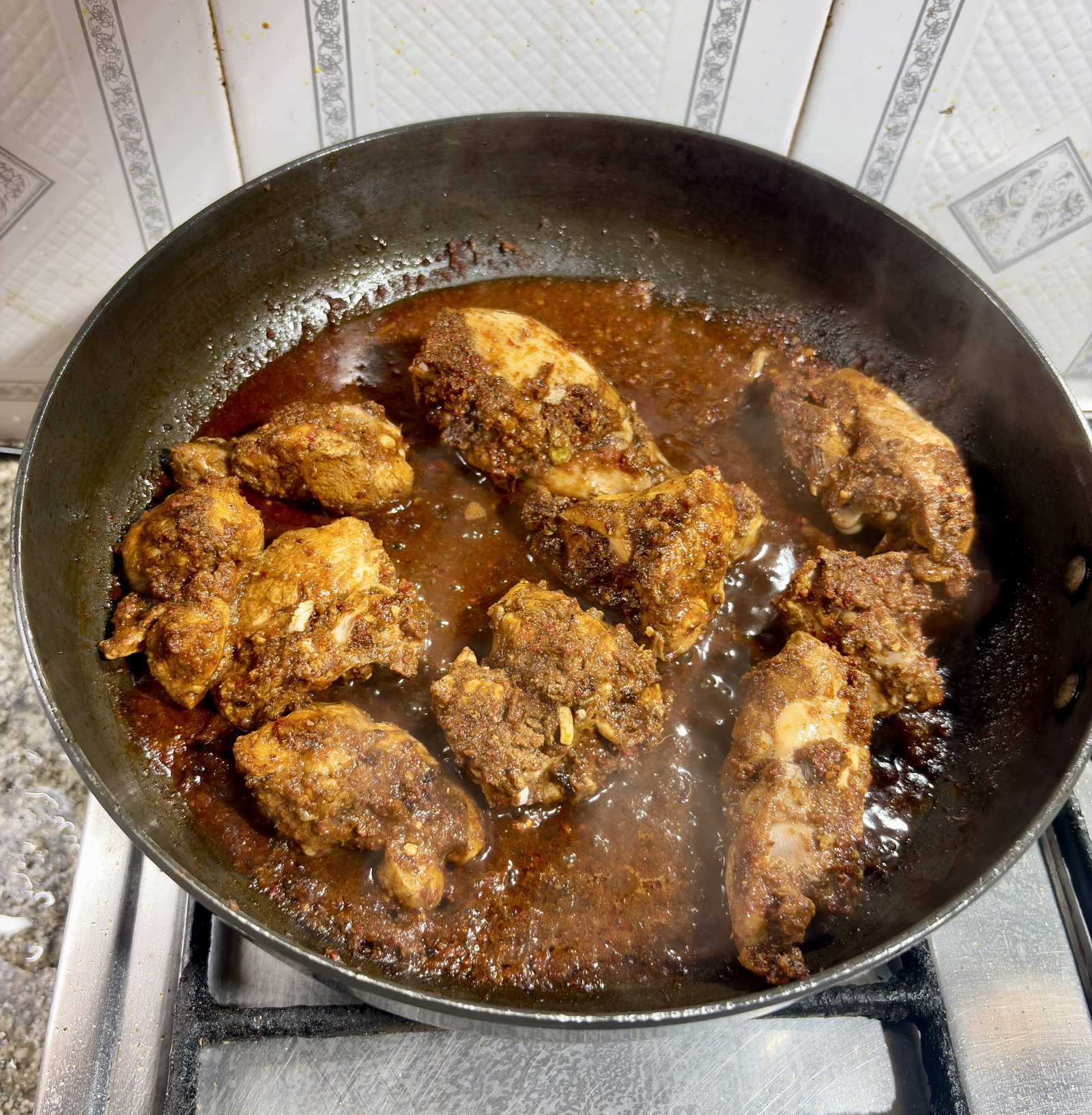 Step 5.1: Pour in hot water and stir gently