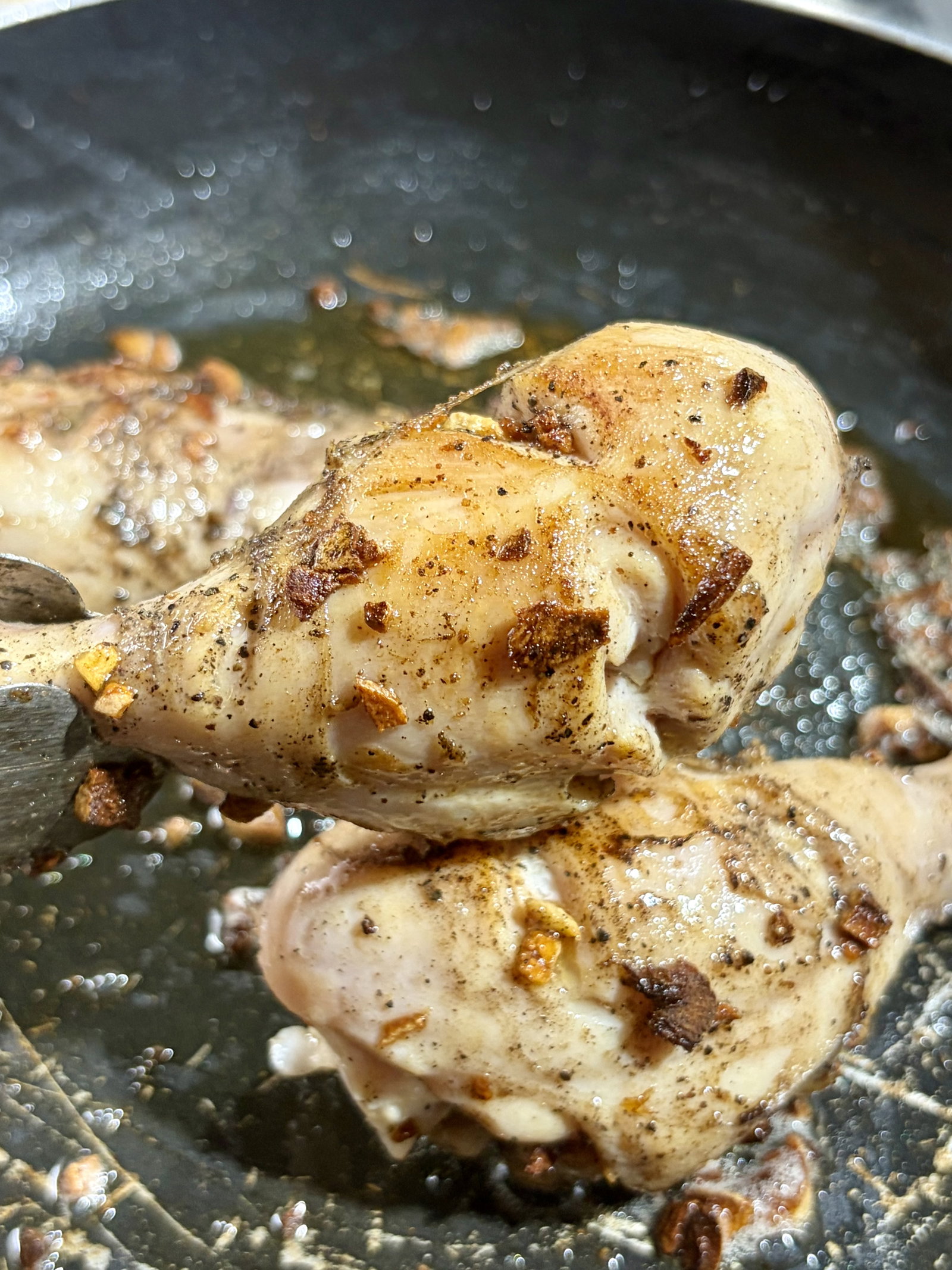 Step 3.1: Sear the chicken for 3-4 minutes, turning occasionally, until they turn lightly golden
