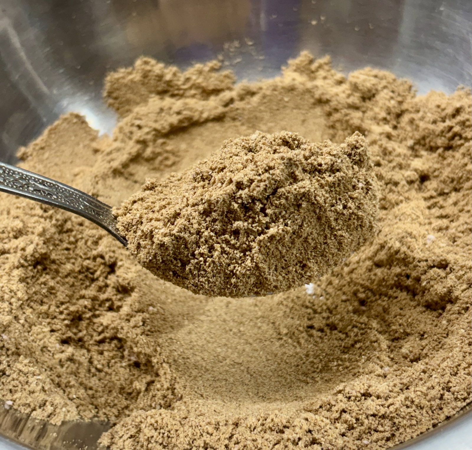 Step 2.2: Combine the freshly ground cumin powder, amchur powder, and black salt in a large mixing bowl