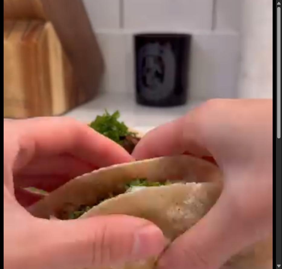 Step 3.1: Remove beef from oven and prepare tacos with warm cassava tortillas, avocado slices, chopped cilantro, diced onion, and lime juice