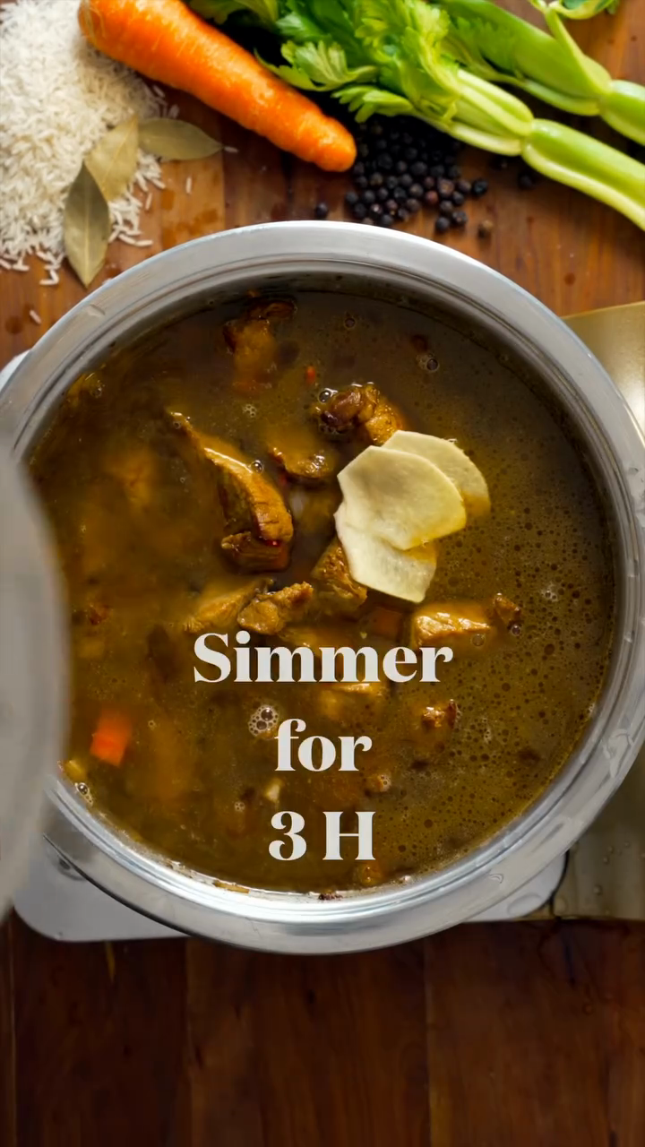 Step 1.1: Cover with water and bring to a gentle simmer