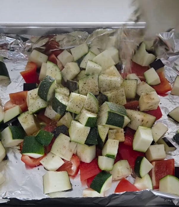 Step 1.1: Drizzle with olive oil and season with salt, pepper, oregano, parsley, basil, and paprika if using