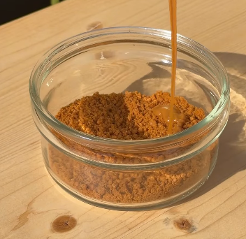 Step 1.1: Add crushed Biscoff biscuits and a teaspoon of Biscoff spread at the bottom of a jar