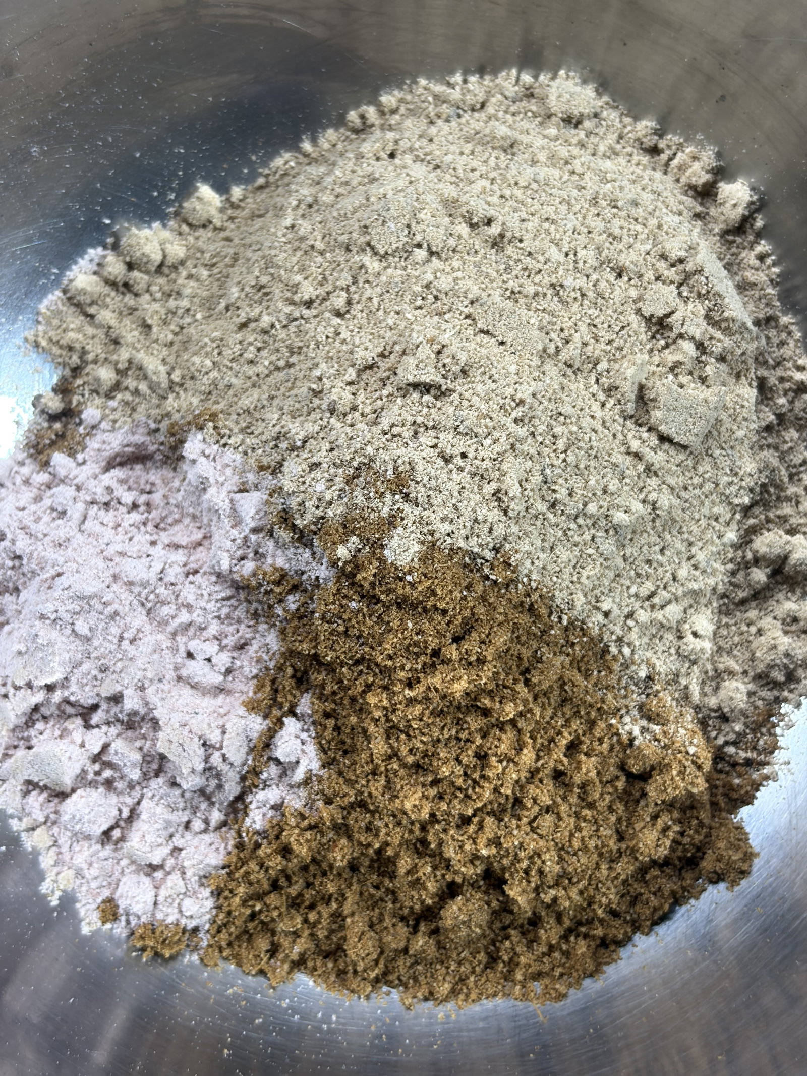 Step 2.1: Combine the freshly ground cumin powder, amchur powder, and black salt in a large mixing bowl