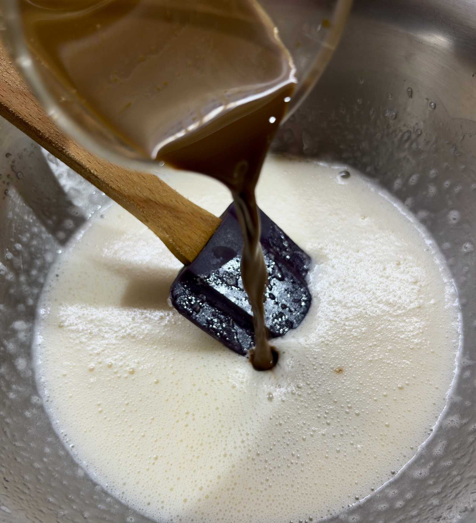 Step 2.2: Dissolve the instant coffee powder into the warm milk