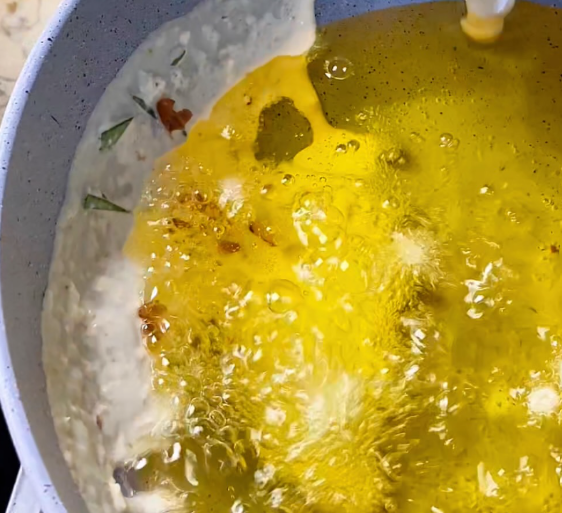 Step 3.1: Fry without flipping until the crackers turn golden brown and crispy
