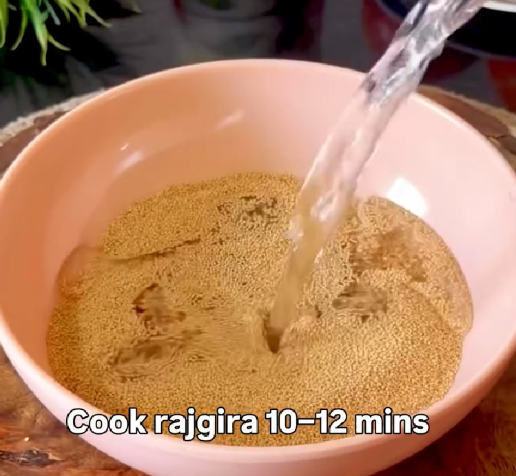 Step 1.1: Cook rajgira in water till soft and slightly sticky