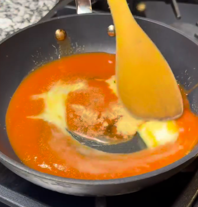 Step 1.1: While the cauliflower is cooking, whisk together hot sauce, butter, honey, and garlic powder in a small saucepan over low heat until well combined
