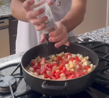 Step 1.1: Heat a large pan over medium-high heat and drizzle in avocado oil
