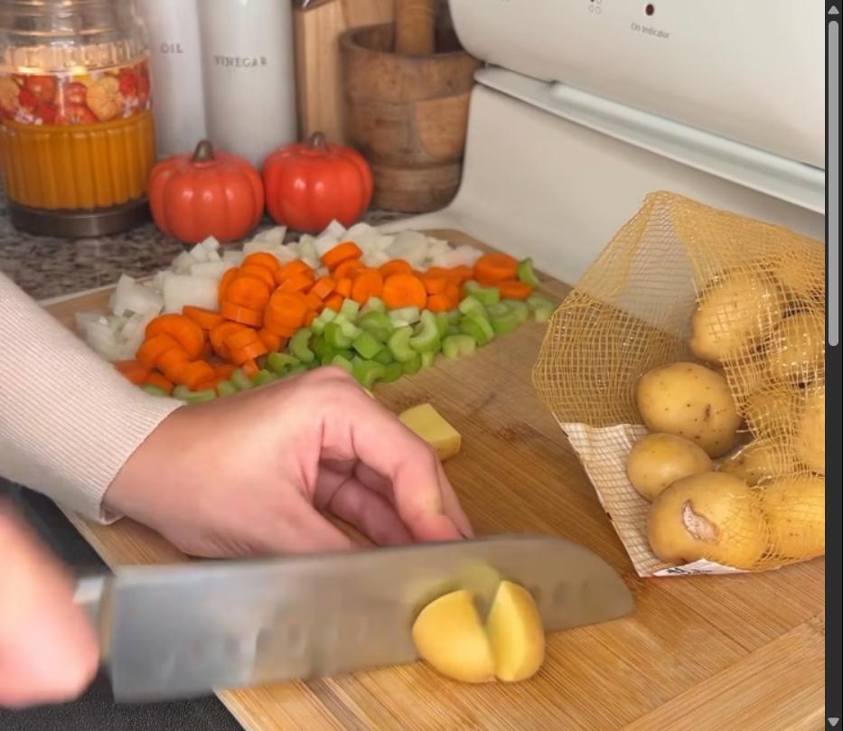 Step 1.1: Quarter the baby potatoes