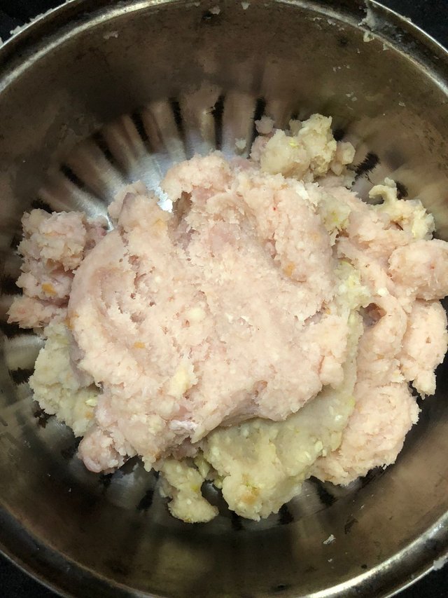 Step 1.2: Cut the boneless chicken into smaller pieces