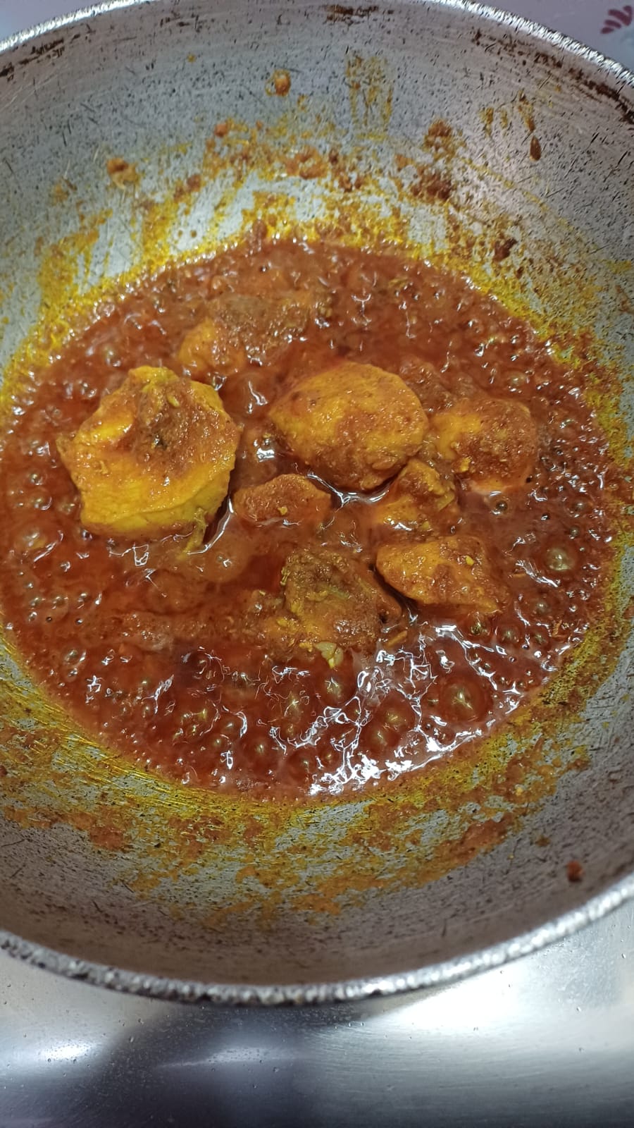 Step 2.1: Add warm water if needed and cook for 2-3 min till the masala thickens a bit