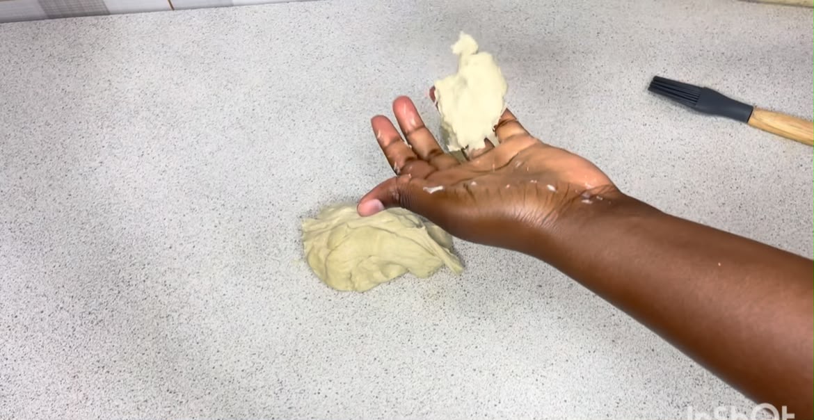 Step 1.1: Knead the dough for 8–10 minutes until smooth and elastic