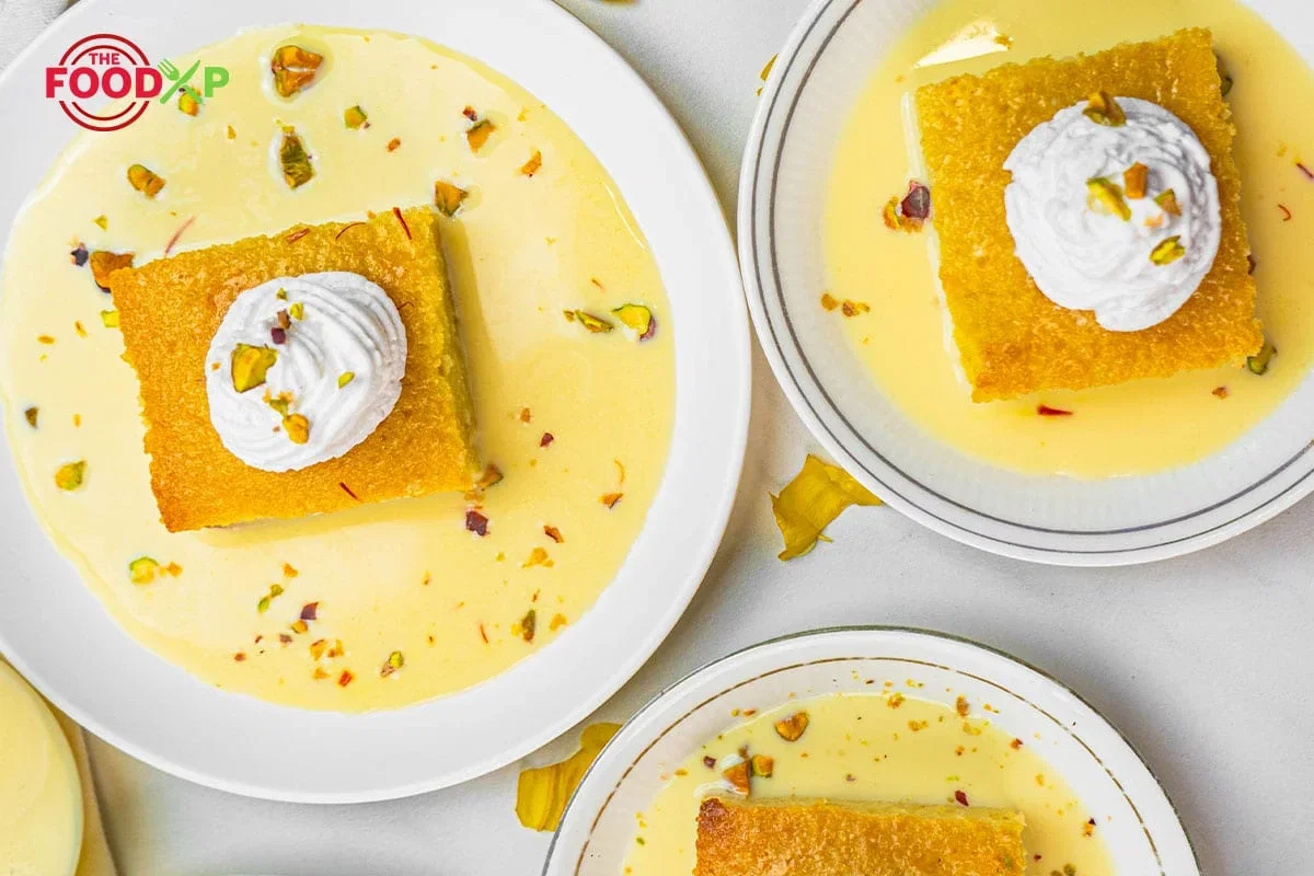 Step 1.1: Scatter finely chopped raw pistachios over the cake and enjoy