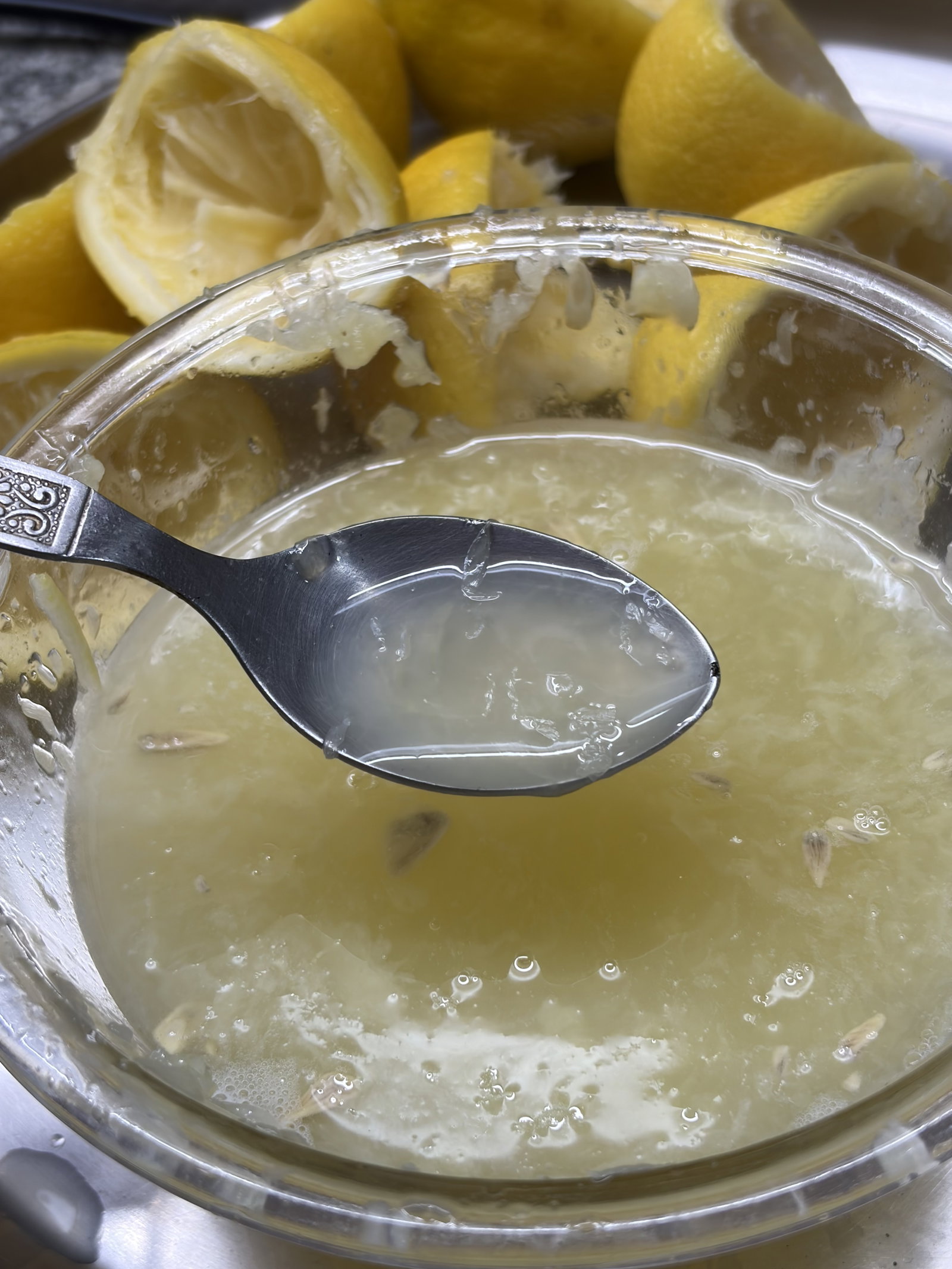 Step 1.2: Extract the juice from the galgal, straining out any seeds