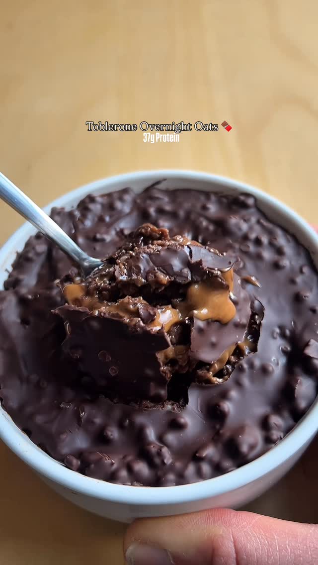 Toblerone-Inspired High Protein Overnight Oats recipe