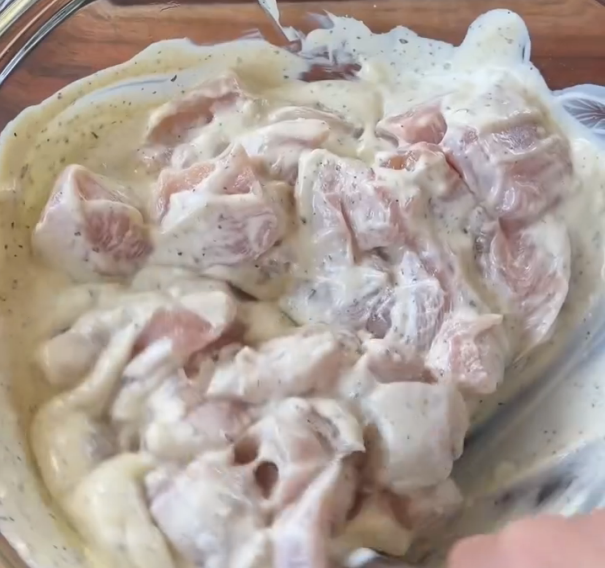 Step 1.1: Cut chicken breast into bite-sized pieces