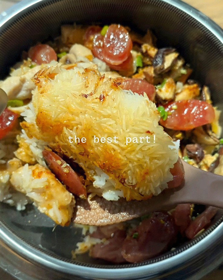 Chinese Sausage, Shiitake Mushroom and Chicken Claypot Rice recipe