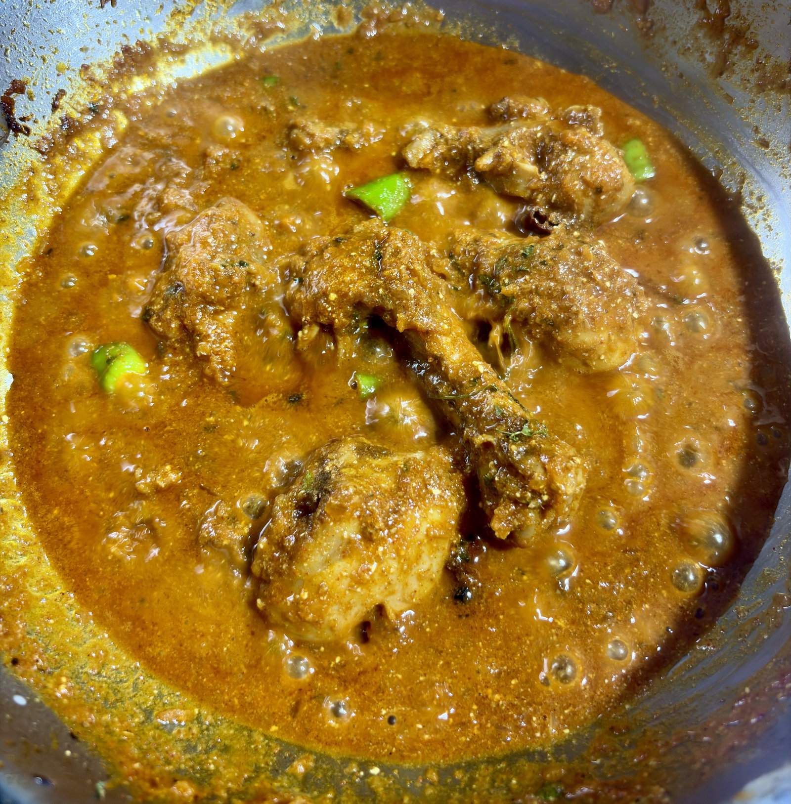 Step 4.2: Add the chaat masala, crushed kasuri methi and green chillies, if using and mix well