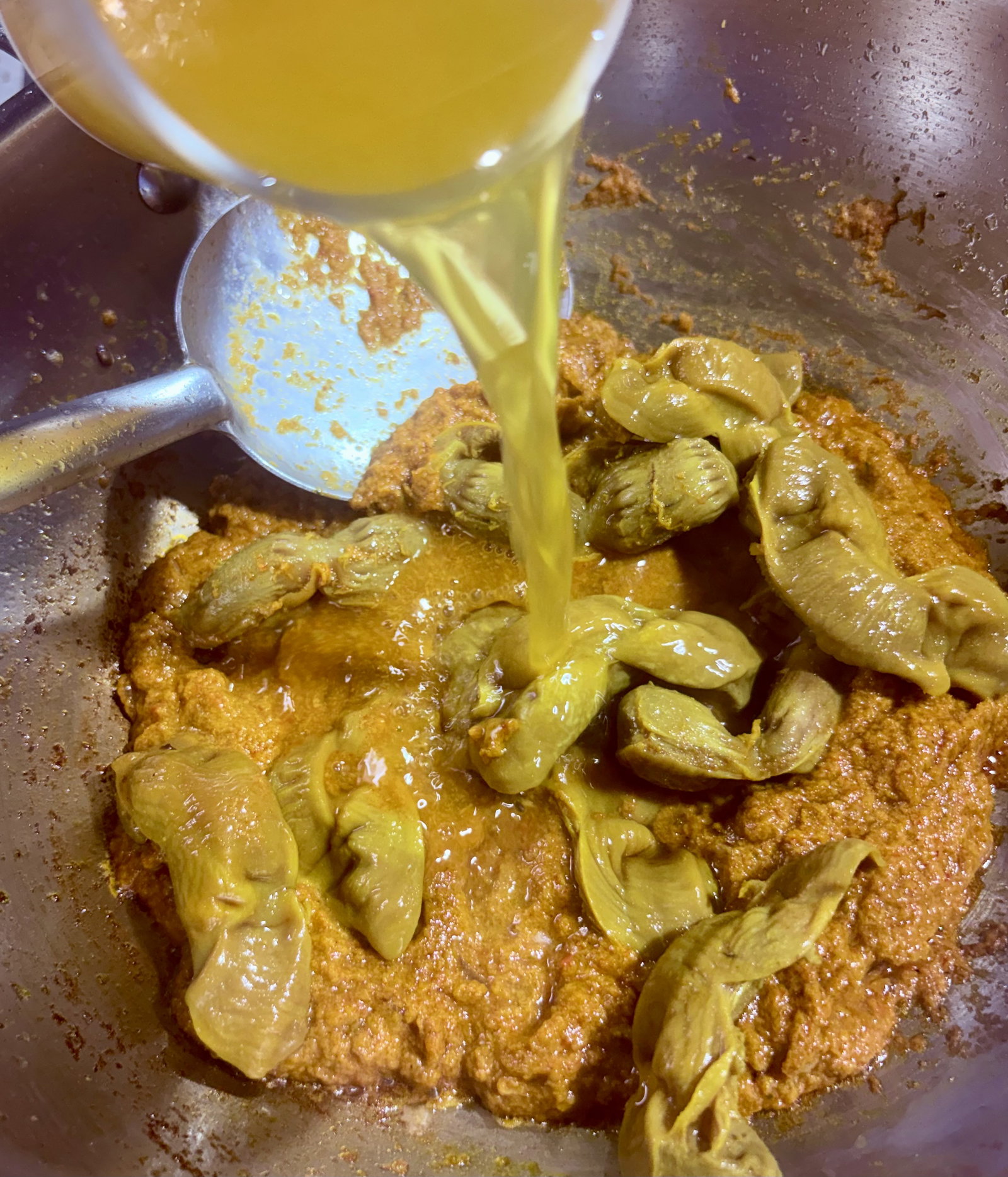 Step 3.1: Stir in the tender, cooked gizzards and the reserved cooking stock
