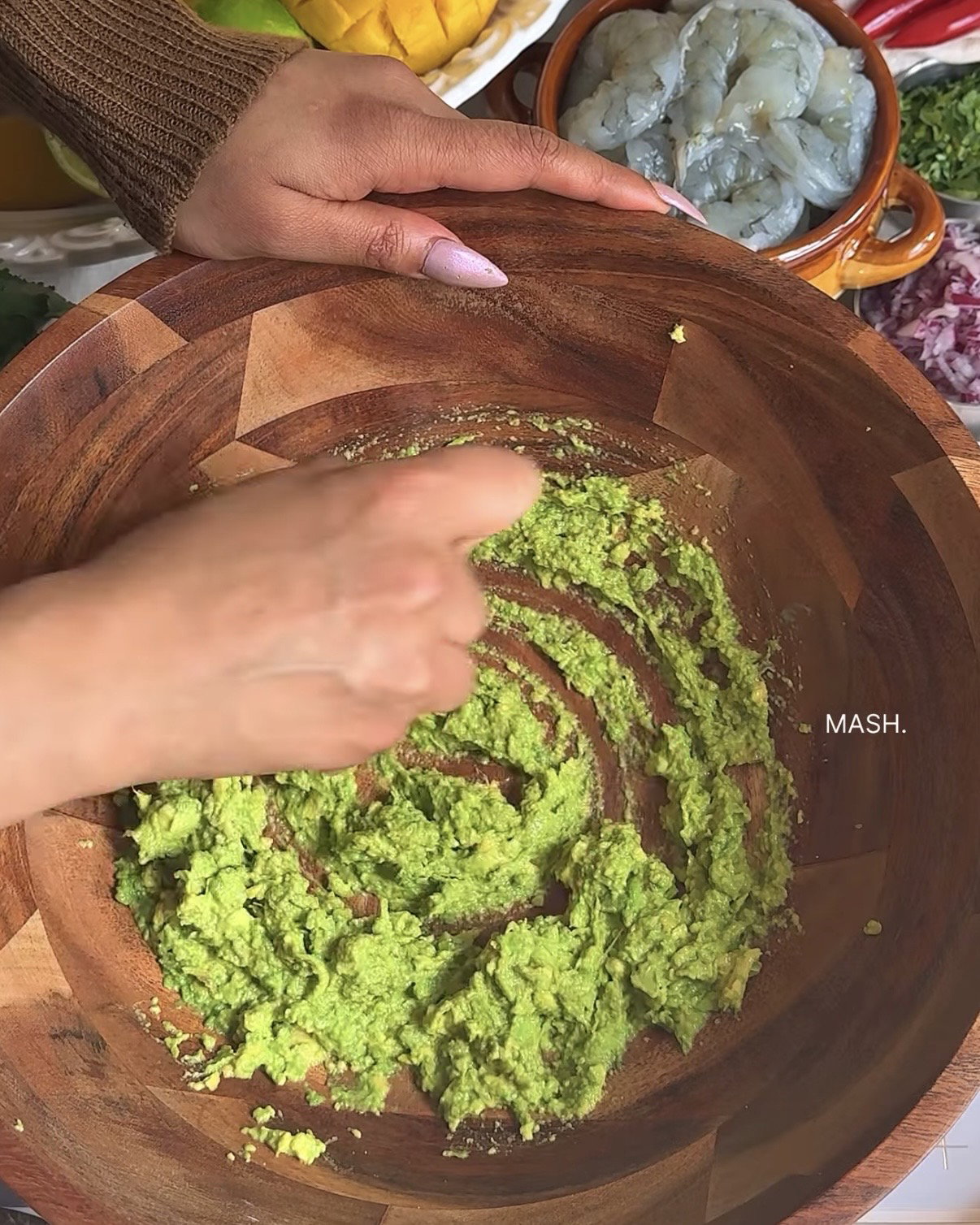 Step 3.2: Mash the avocado until smooth
