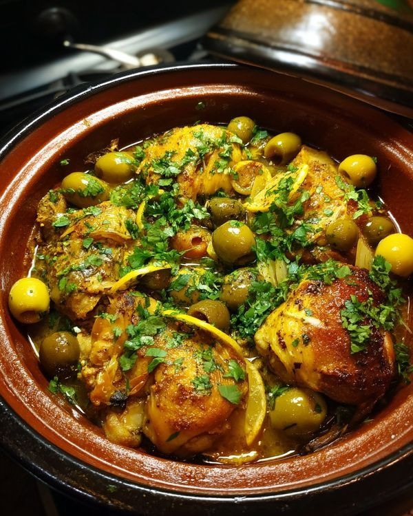 Moroccan Chicken Tagine with Potatoes and Olives recipe