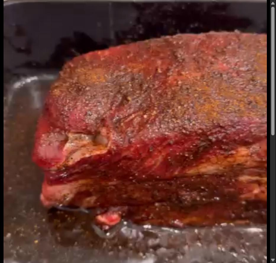 Step 1.1: Season chuck roast on all sides with olive oil, sea salt, black pepper, chili powder, garlic powder, and ancho chili powder (optional)