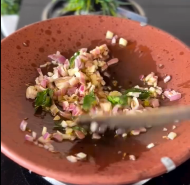 Step 4.1: Add chopped onion and sauté for 1–2 minutes until slightly soft