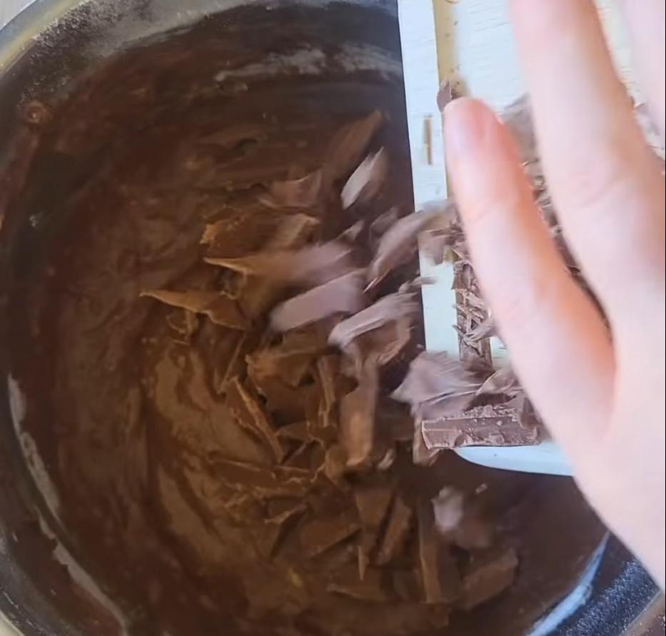 Step 1.1: Add chopped milk chocolate