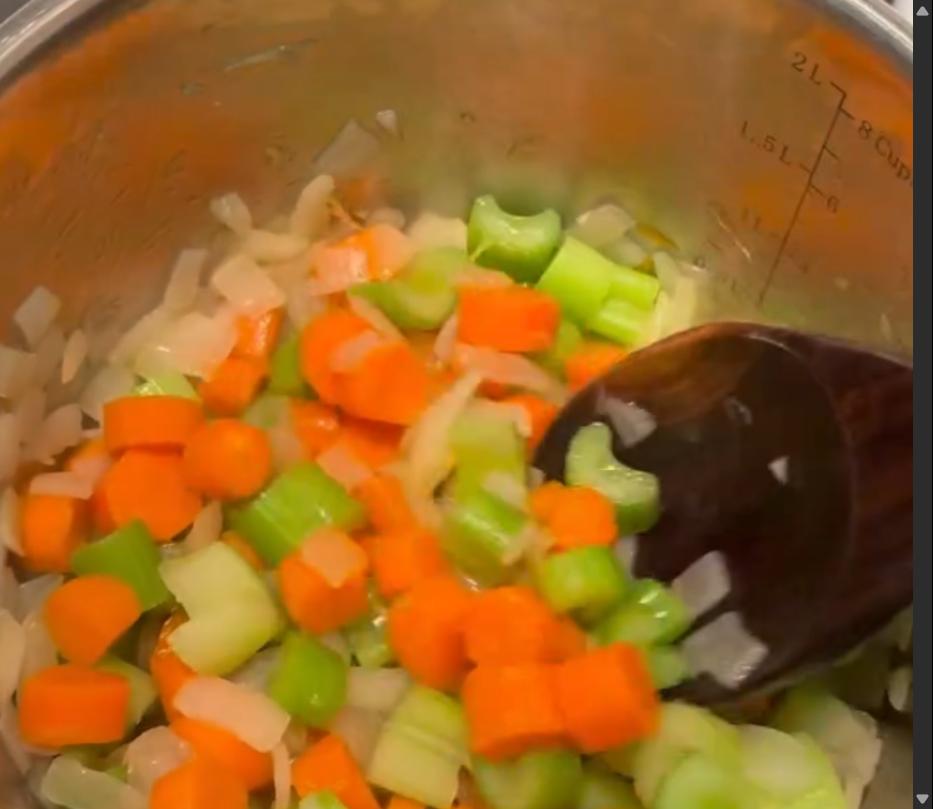 Step 1.1: Add chopped celery and carrots, and cook for another 3-5 minutes until slightly softened