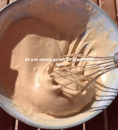 Step 1.1: Mix buckwheat flour, baking powder, vanilla powder, egg, milk, olive oil, and honey in one bowl and whisk until smooth