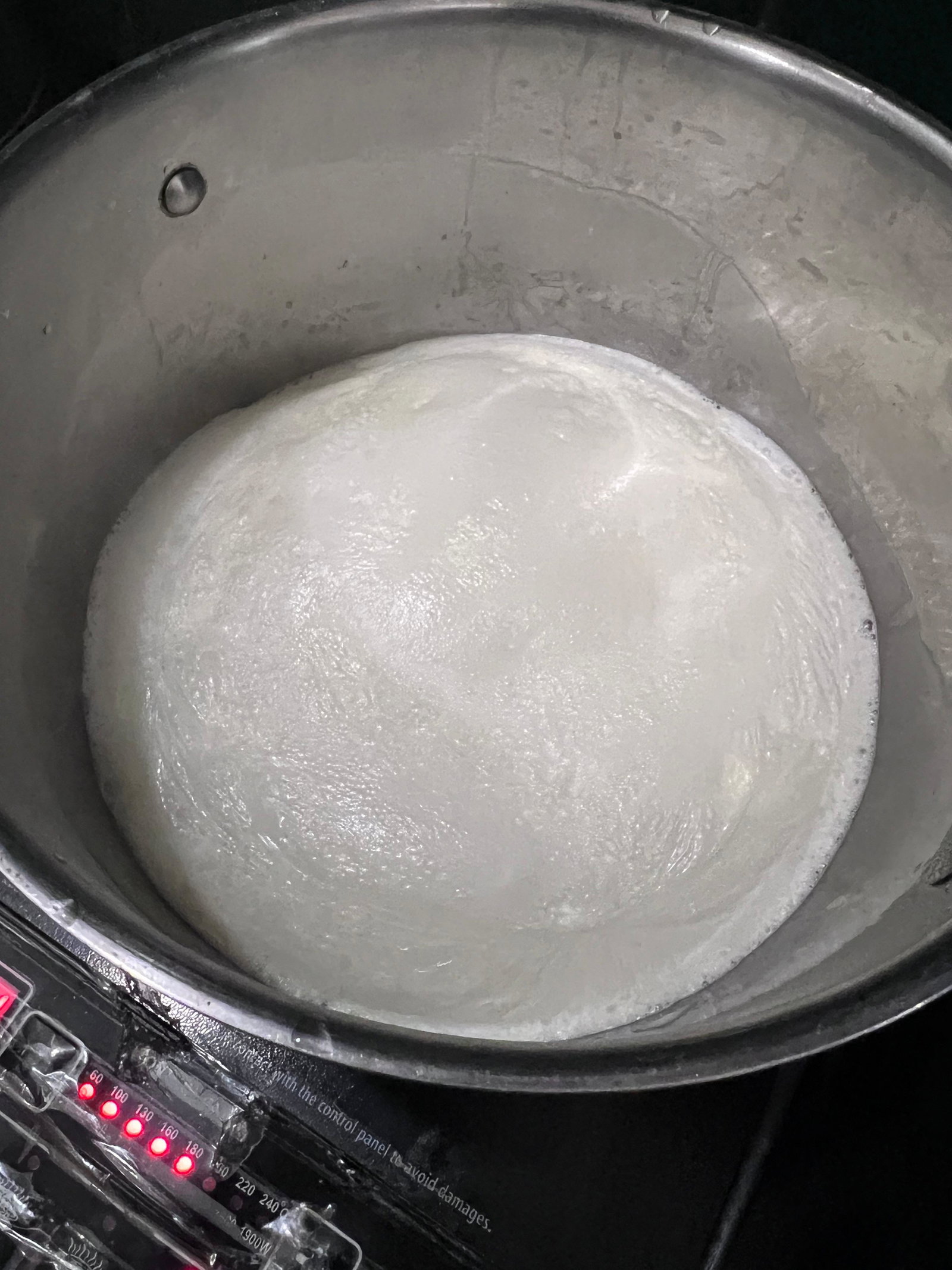 Step 1.1: Boil most of the milk in a heavy-bottomed pan