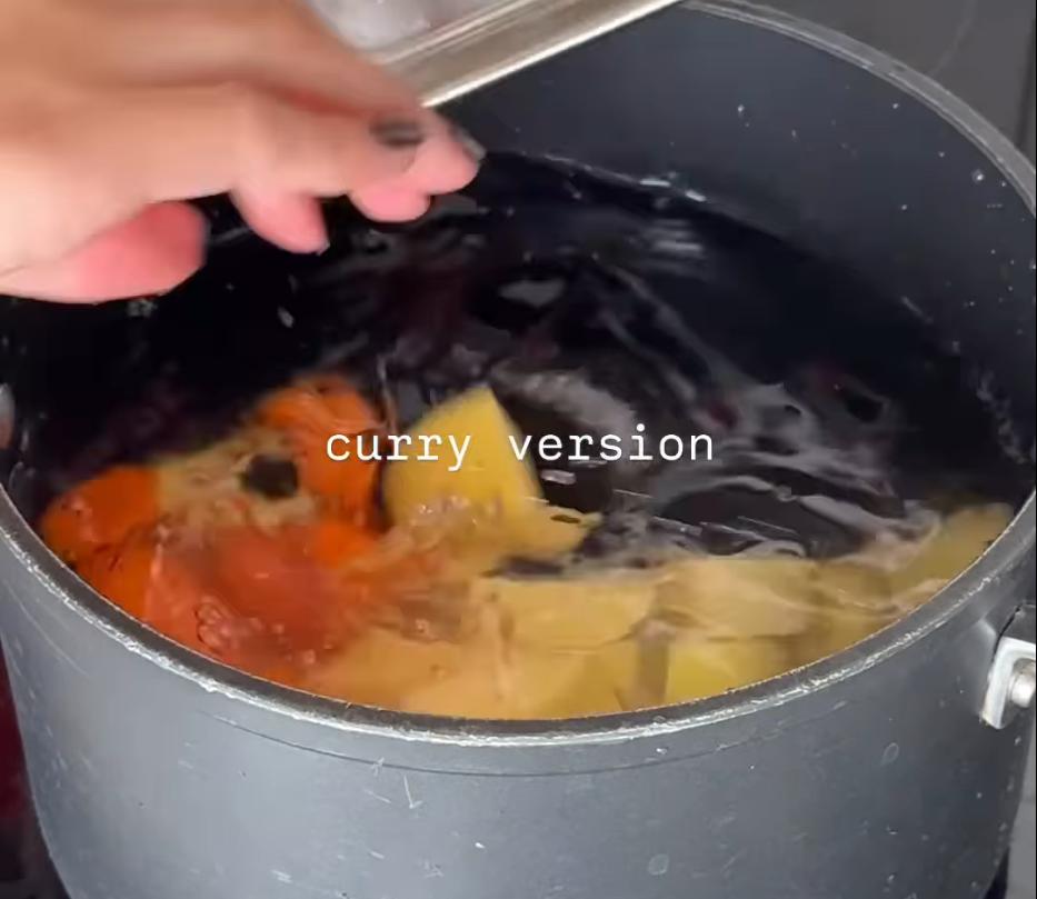 Step 1.1: Cook the potatoes and carrots in warm water with a pinch of salt until just fork-tender