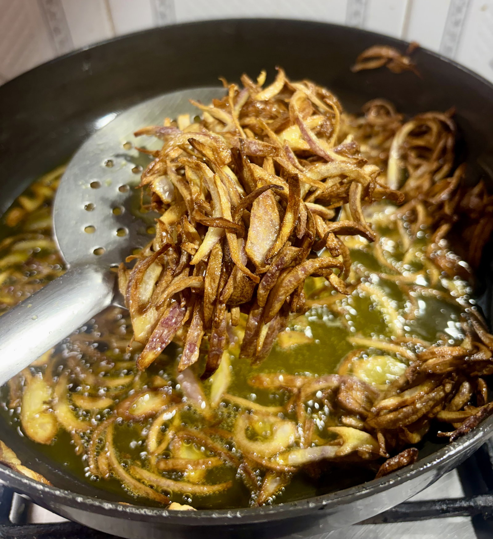 Step 4.1: Fry until golden brown and crisp