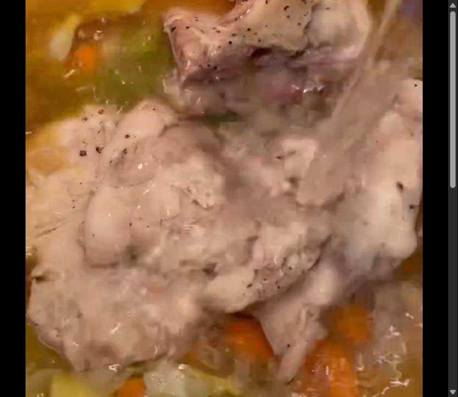 Step 1.1: Pour in chicken bone broth and water, stirring to combine