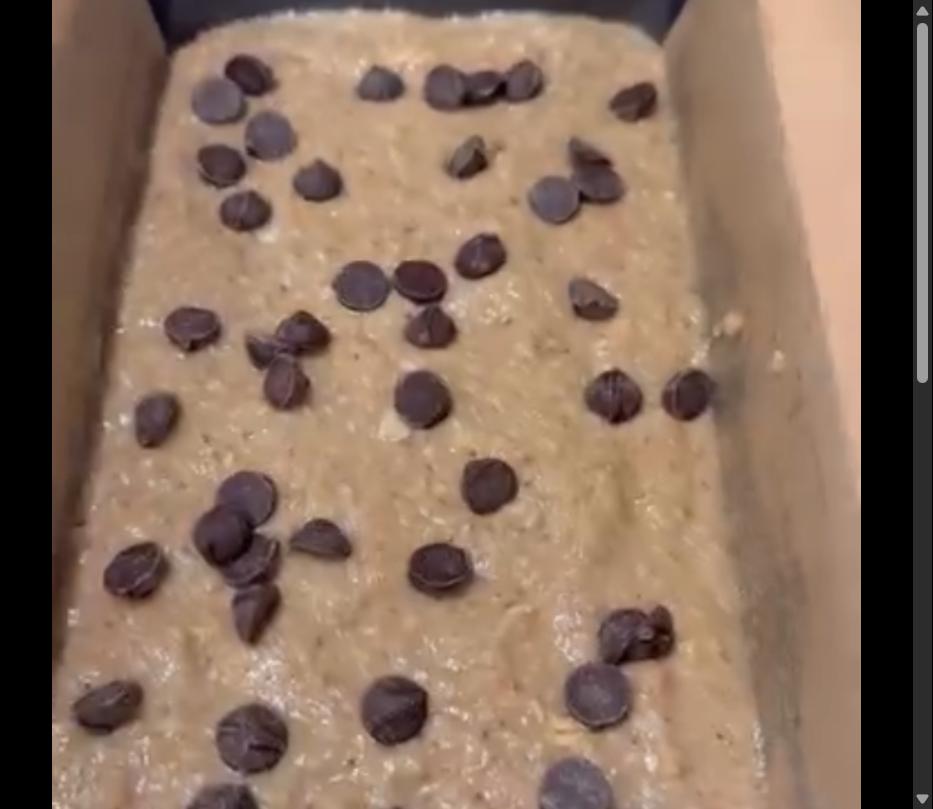 Step 3.1: Sprinkle GF/DF chocolate chips evenly over the top