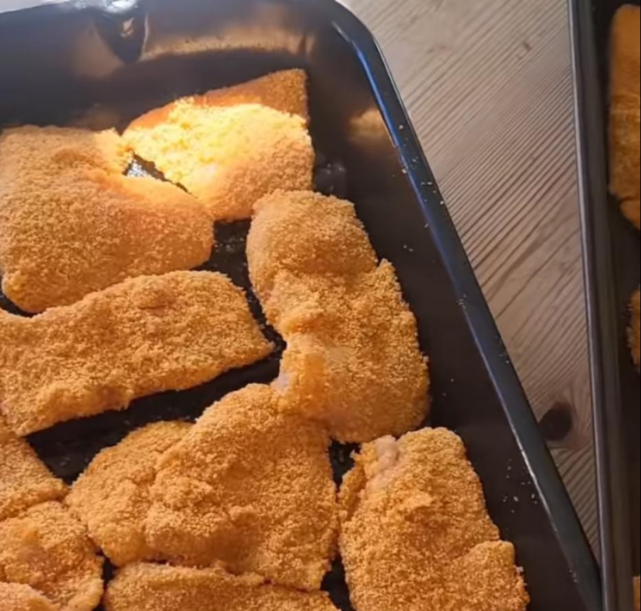 Step 1.1: Place the coated fish onto a lightly oiled baking tray