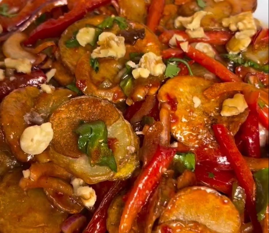 Step 1.1: Garnish with walnuts and serve