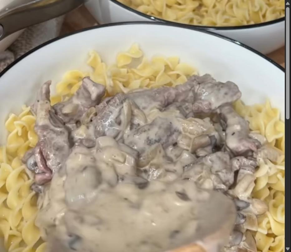 Step 1.1: Serve the stroganoff over cooked egg noodles and top with fresh parsley