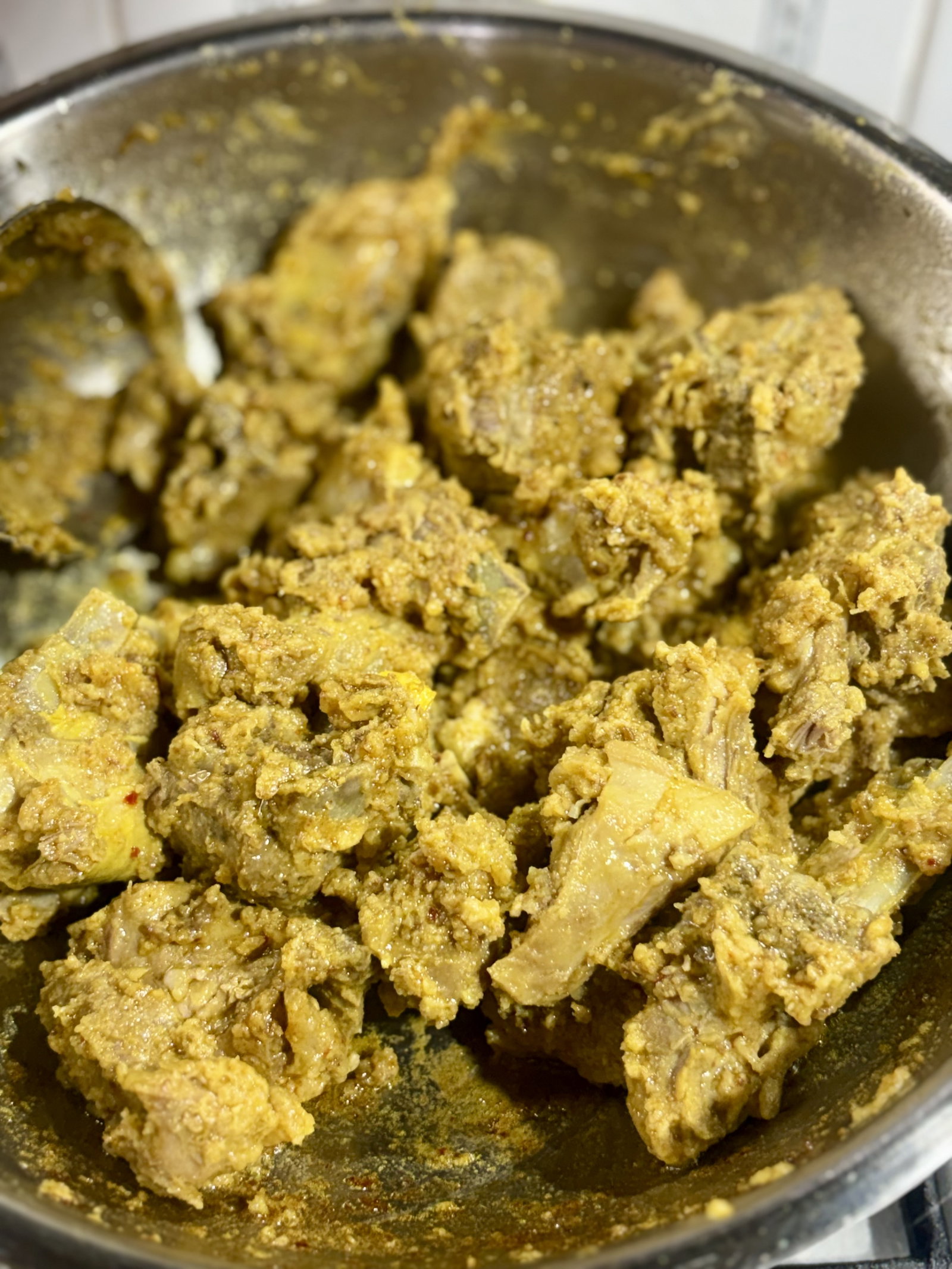 Step 3.2: Pour in the rice-amchur slurry