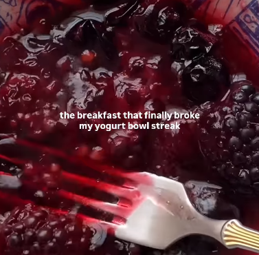 Step 1.1: Microwave the blackberries and blueberries with a little lemon juice until soft and jammy