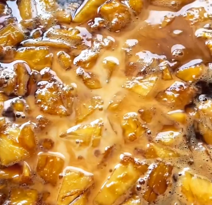 Step 2.1: Pour the cornstarch mixture into the boiling sauce and stir until thickened