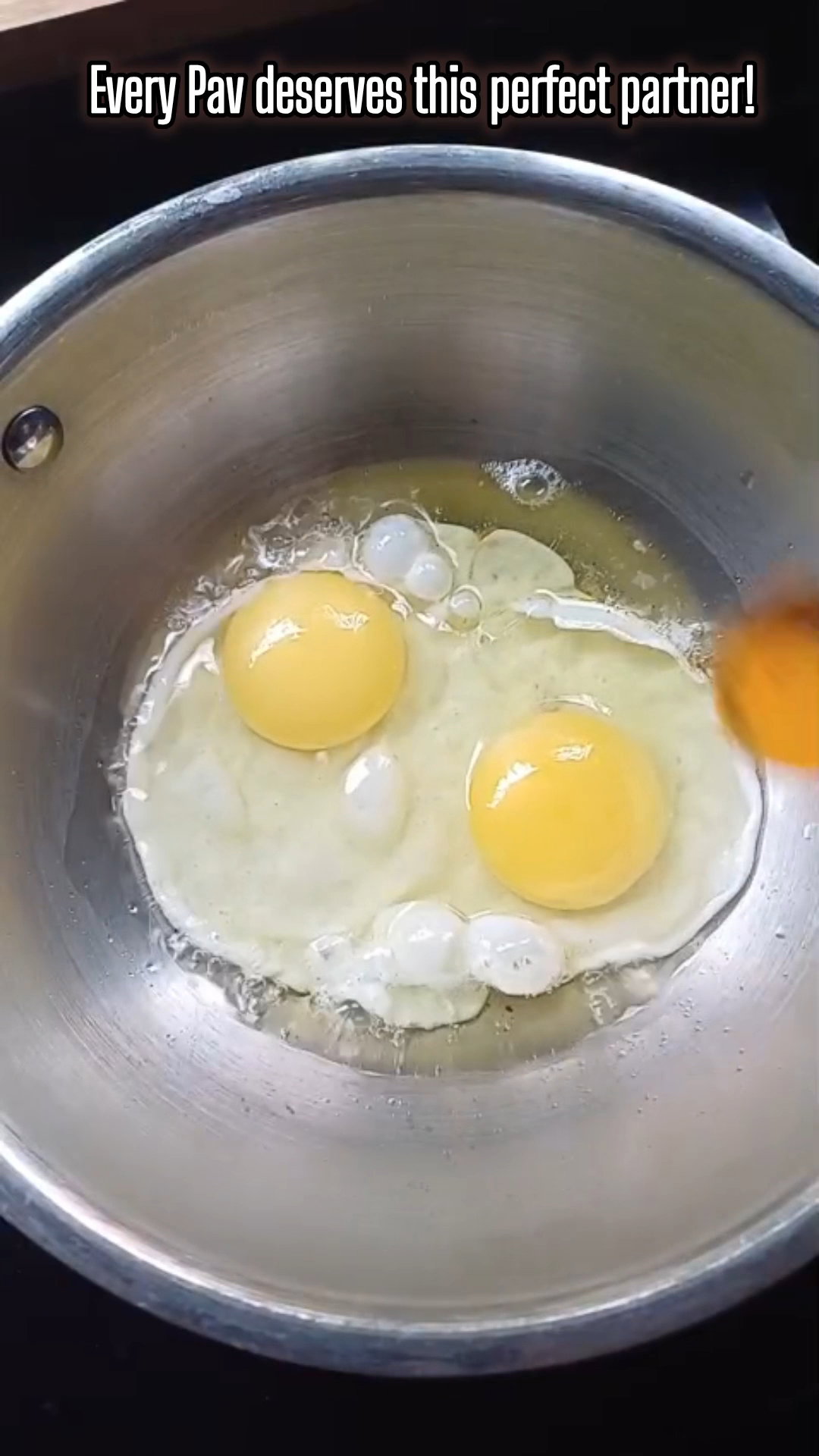 Step 1.1: Scramble eggs with oil, turmeric powder, and a pinch of salt