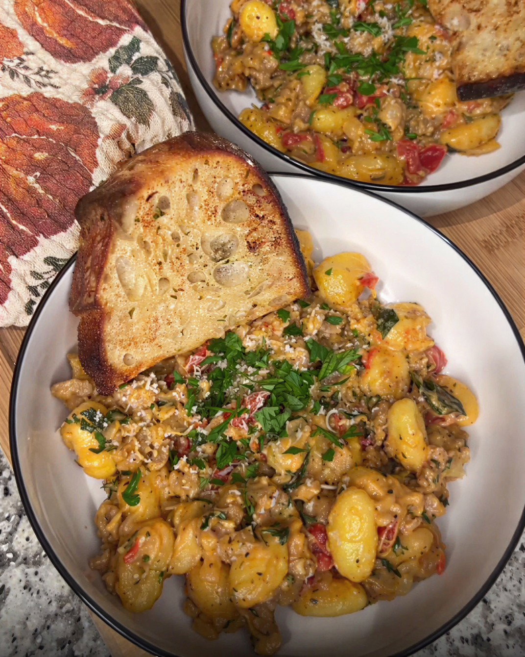 One-Pan Creamy Sausage and Kale Gnocchi recipe