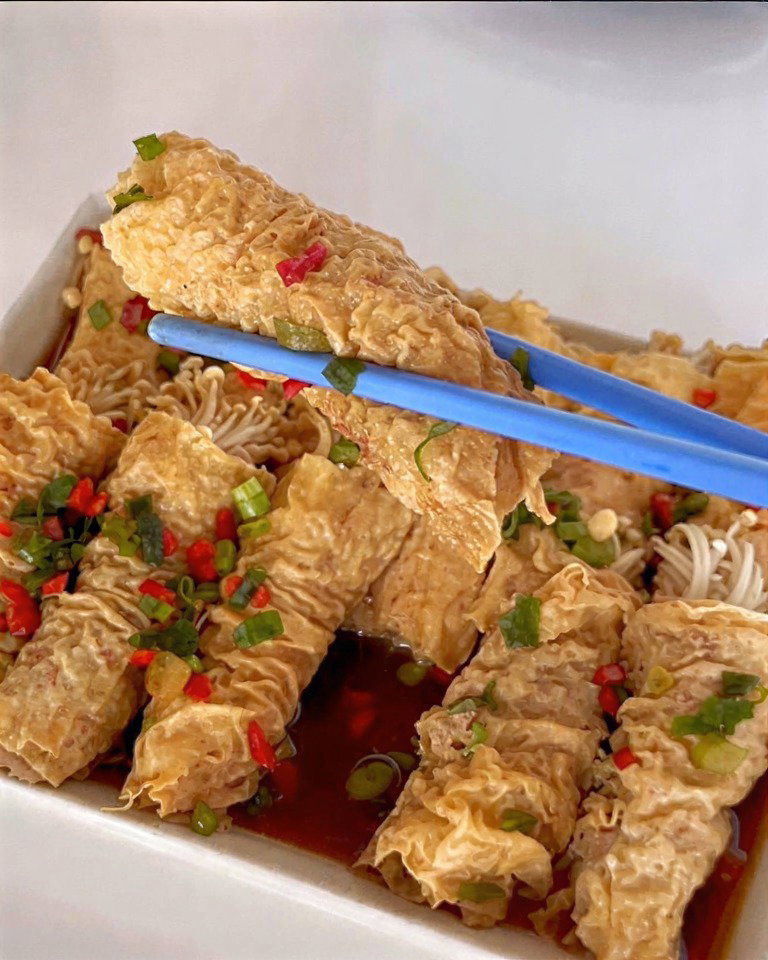 Enoki Mushroom Bean Curd Roll with Beef recipe