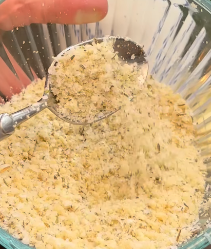 Step 1.1: In a bowl, combine Parmesan cheese, garlic powder, Italian seasoning, and panko breadcrumbs