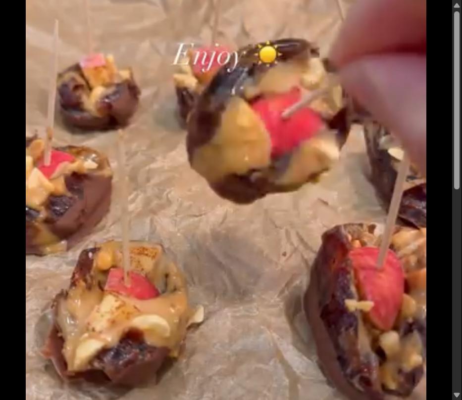 Step 1.1: Freeze the chocolate-dipped dates for 15–30 minutes until the chocolate is set