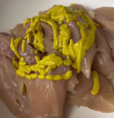 Step 1.1: Fully coat the chicken tenders in the marinade and let them rest for at least 30 minutes